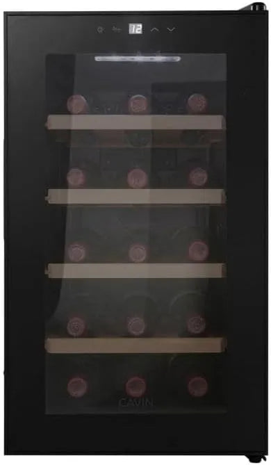 Weinkühlschrank, 15 Flaschen, 26 dB, Glas, freistehend, Schwarz, Northern Collection 15 Black, Thermoelektrische Kühlung