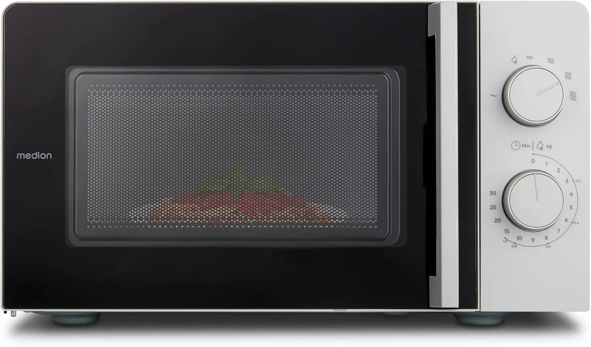Mikrowelle MD12211, 17 L, Timer, Auftaufunktion, Mikrowellenofen, Grau, 700 Watt kompakt und platzsparend, MODELL 2025, 5 Mikrowellenstufen, 17 Liter