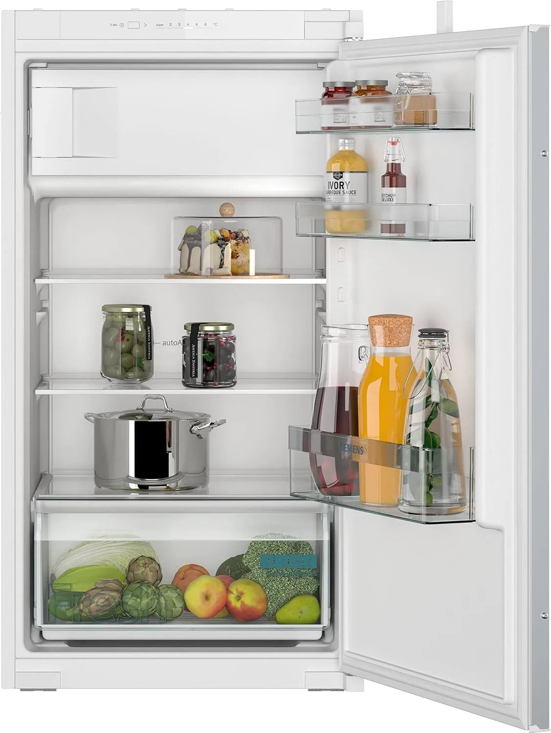 Siemens iQ100 KI32LNSE0 Kühlschrank, 132 L, 102x56 cm, Einbau, LED-Beleuchtung, Gefrierfach, 15L Gefrieren, freshBox, superCooling, integrierbarer
