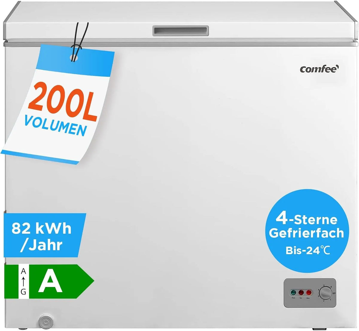 Gefrierschrank, 200 L, Comfee, freistehend, Gefrierfach, Tiefkühlschrank, Comfee 200L Gefriertruhe