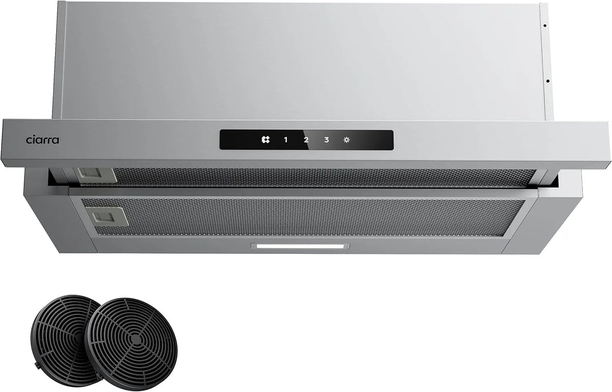 CIARRA CBCS6909A Dunstabzugshaube, 60 cm, Küchenhaube, Abluft- und Umluftbetrieb