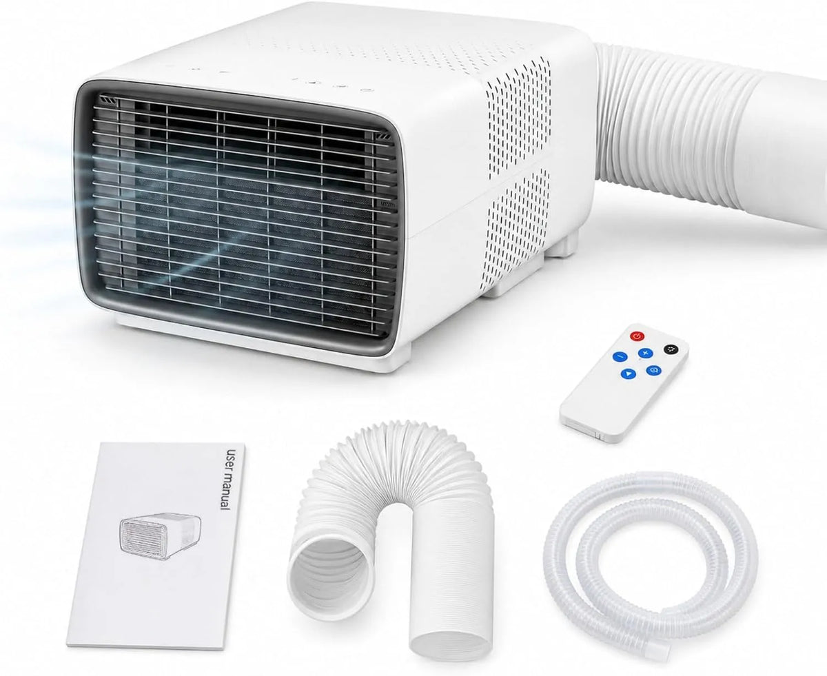 Klimaanlage 1-12H, 900/280 W, 45 dB, Timer, leise, Digitalanzeige, Mobile Klimaanlage für Schlafzimmer und Büro, 900W Kühlleistung, Fernbedienung