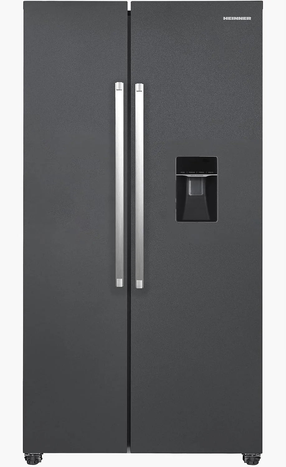 Kühlschrank HSBS-HM529NFINVDGWDE, 529 L, Energieklasse E, No Frost, Inverter, amerikanischer Kühlschrank mit Doppeltür, Dunkelgrau, Wasserspender