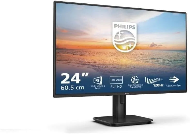 Philips 24E1N1100A Monitor, 24 Zoll, 1920 × 1080, 1 ms, 120 Hz, Full HD, IPS-Panel, HDMI, Schwarz, VGA, eingeb. Lautsprecher