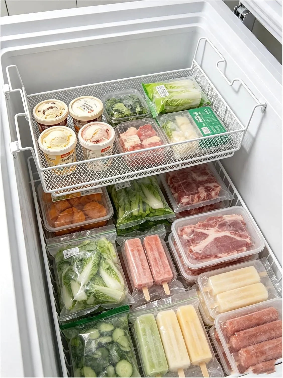Gefrierschrank, Gefrierfach, Tiefkühlschrank, Trennregal für Gefriertruhe, robust