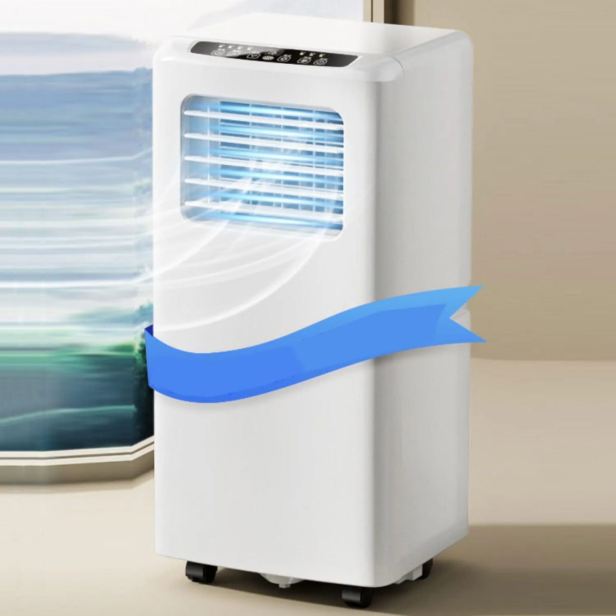 Klimaanlage, tragbar, kühlt Räume bis zu 50 m2, 8000 BTU Smart AC Einheit mit Fernbedienung und Fenster-Set, für Zuhause, Büro, Schlafzimmer