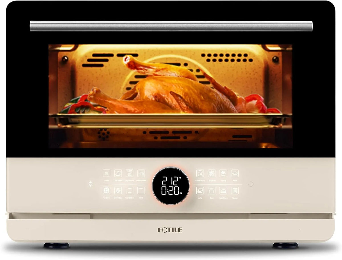 Backofen, Dampf, 50 voreingestellte Menüs, Beige, Luftfrittieren, Konvektion, Dörrfunktion