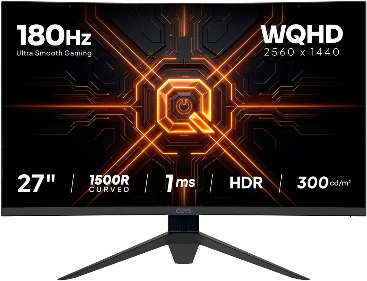 Monitor, 27 Zoll, ODYS Q27-x, Gaming-Ausstattung, WQHD, VA-Panel, PC-Bildschirm