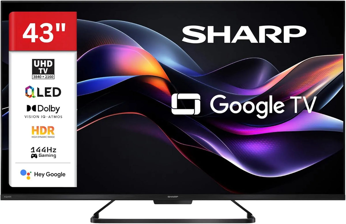 Google 43HR7765E Smart TV, 43 Zoll, 144 Hz, Fernseher, 4K UHD, QLED, HDR
