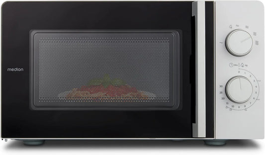 Mikrowelle MD12211, 17 L, Timer, Auftaufunktion, Mikrowellenofen, Grau, 700 Watt kompakt und platzsparend, MODELL 2025, 5 Mikrowellenstufen, 17 Liter