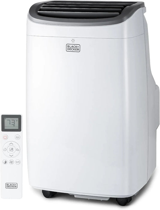 Black+Decker Klimaanlage, tragbar, Schwarz, weiß, BLACK+DECKER 8.000 BTU Tragbare Klimaanlage mit Fernbedienung