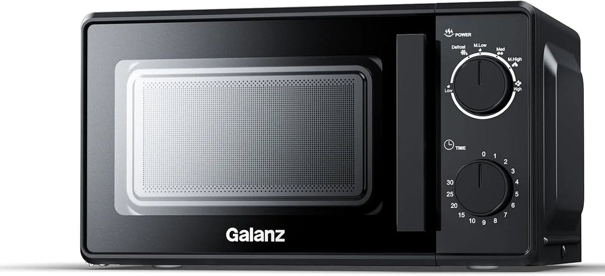Mikrowelle, 20 L, 700 W, Galanz P70T20L-VB, Timer, Schwarz, einfache Reinigung mit Glasdrehplatte