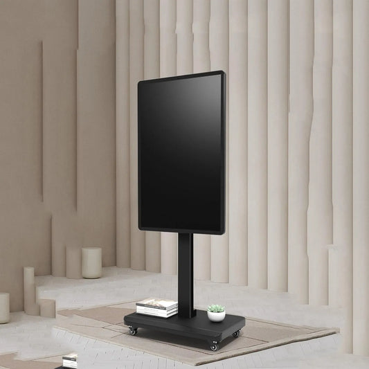 Smart TV, 65 Zoll, Fernseher, tragbar, Transportrollen, Tragkraft bis zu 30 kg, Schwenkwagen, einfache Mobilität und Stabilität