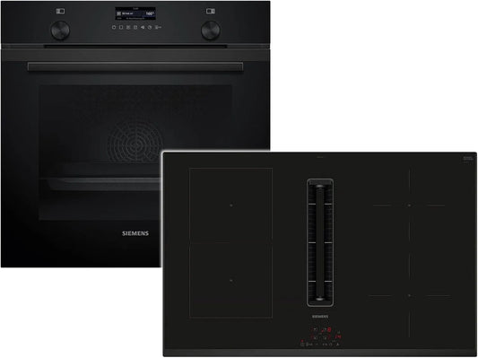 Siemens PQ527EA6BZ HB279GBB3 Backofen, Edelstahl, Schwarz, Siemens PQ527EA6BZ Set Pyrolyse Backofen Deep Black Inox HB279GBB3 +