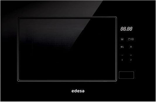 Mikrowelle, 20 L, 800 W, EDESA EMW-2021-IG, Grill, Einbau, rahmenlos, Auftaufunktion, Schwarz, 5 Funktionen, 20 Liter, Schnellstarttaste, Installation