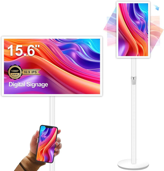 Digital Signage Display, 15, 6 Zoll, LCD-Werbedisplay, Touch-Bedienung, Android OS, HDMI, digitaler Werbeanzeige, All-in-One-LCD-Bildschirm, 4 + 64 GB
