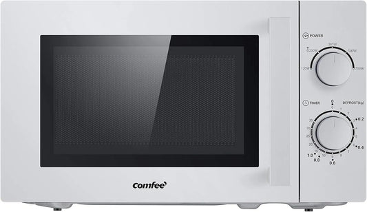 Mikrowelle Drehregler, 20L/700W, 20 L, 700 W, Auftaufunktion, Mikrowellenofen, Silber, Comfee CMSN 20 si Mikrowelle, Solo-Mikrowelle mit 5