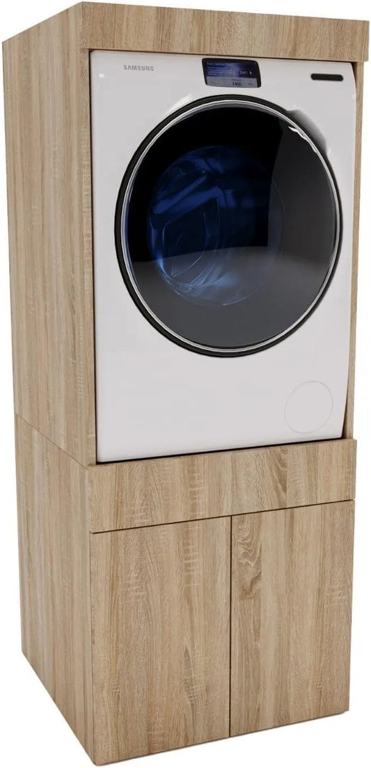 Braun Waschmaschine, 67x162x63cm, CraftPAK Waschmaschinenschrank für Waschmaschine oder Wäschetrockner, Waschmaschinenschrank Überbauschrank