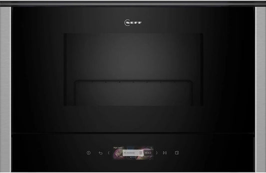 NEFF NR4GR31N1 Mikrowelle, 40 x 60cm, Grill, Touch-Bedienung, Einbau, Edelstahl, Mikrowellenofen, Full Touch TFT-Display, LED-Innenbeleuchtung, N 70