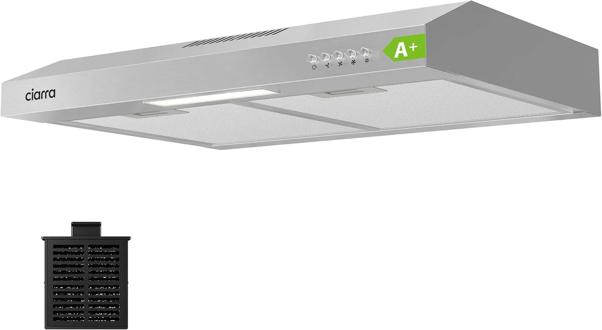 CIARRA CBCS6903D Dunstabzugshaube, 60 cm, Küchenhaube, CIARRA CBCS6903D A+ Dunstabzugshaube 60 cm Unterbauhaube für Wohnung Küchen