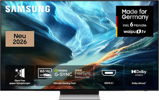 Samsung S90H Smart TV, 48 Zoll, 165 Hz, Fernseher, 4K UHD, OLED, HDR, Dolby Audio, HDMI, NVIDIA G-SYNC & AMD FreeSync Pro, Dolby Atmos, 121 cm