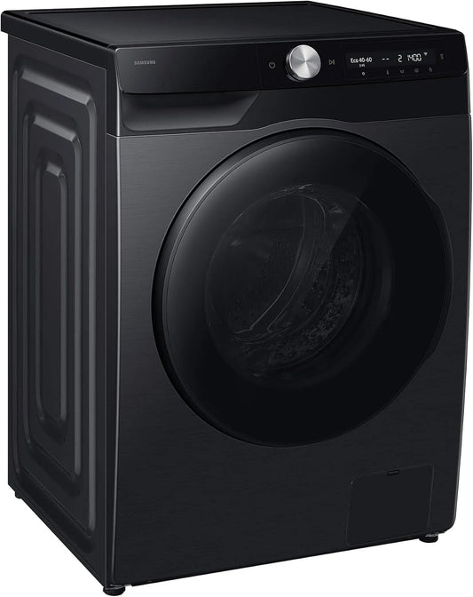 Samsung WD10HG6U34BBU2 Waschtrockner, 6 kg, Waschmaschine, Trockner, AI Ecobubble, SmartThings, Hygiene-Dampf, Super Speed, Schwarz, Klartext‐Display
