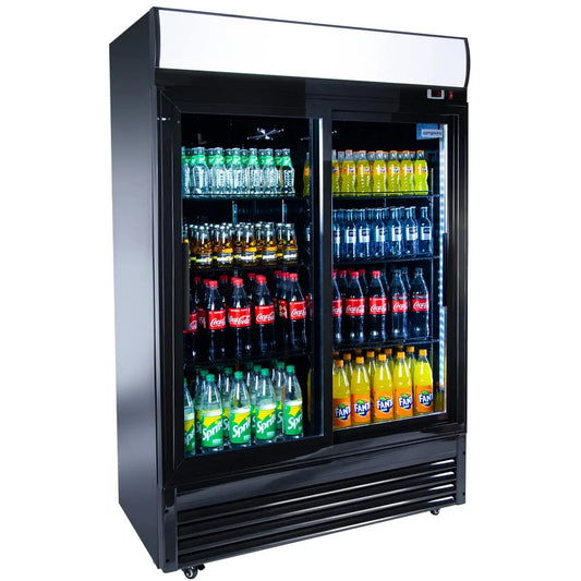 Kühlschrank, 880 L, GGM, GGM Gastro Getränkekühlschrank 880 L mit 2 Glasschiebetüren