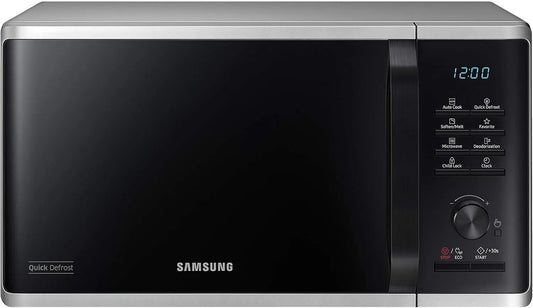 Samsung MS2AK3515AS/EG Mikrowelle, 48, 9 cm, 800 W, Auftaufunktion, Mikrowellenofen, Silber, Kratzfester Keramik-Emaille-Inneraum, 23 l Garraum