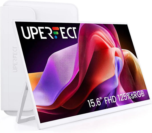 Monitor 1080P, 15.6 Zoll, tragbar, HDR, PC-Bildschirm, Integrierter 180° Standfuß & VESA, Externer Bildschirm für Laptop PC Mac Spielkonsole
