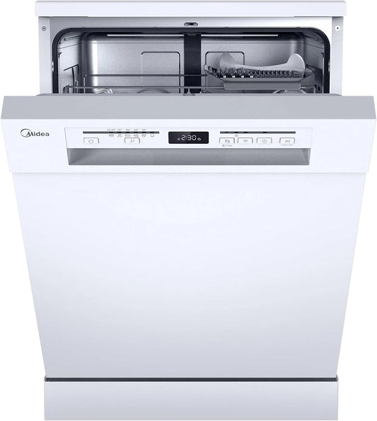 Geschirrspüler, 60cm, Spülmaschine, Midea, freistehend, Midea Spülmaschine 60cm Freistehend & Unterbaufähig 14 Maßgedecke EEK C