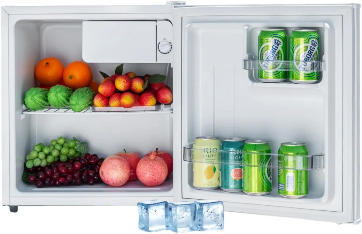 Kühlschrank, 46 L, 0 bis 10 °C, 230 V, leise, 2 Temperaturzonen, Weiß, Minibar, Büro, Hotel