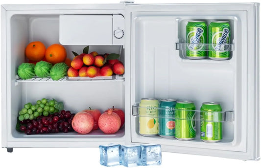 Kühlschrank, 46 L, 0 bis 10 °C, 230 V, leise, 2 Temperaturzonen, Weiß, Minibar, Büro, Hotel