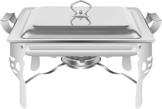 Chafing Dish Warmhaltebehälter, 6 L, Gastronomie, Edelstahl, 6L Edelstahl Chafing Dish Alkoholbrenner Buffet Server Catering Speisenwärmer for