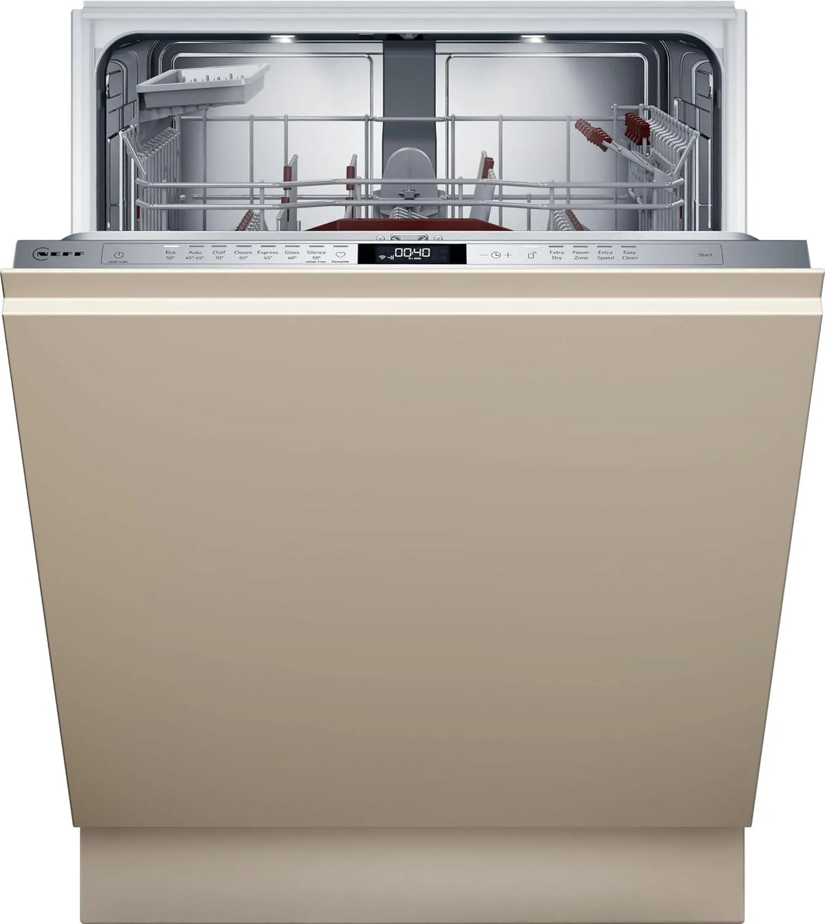 NEFF S257EAx00E Geschirrspüler, 60 cm, Spülmaschine, Besteckkorb, vollintegriert, leise, höhenverstellbarer Oberkorb, N 70, automatische Türöffnung