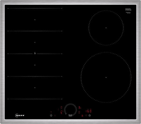 NEFF T66SHE4L0 Induktionskochfeld, 60 cm, Induktionsplatte, Touch-Bedienung, autark, Home Connect, Schwarz, Flex Induction, Smart Hood Automatic