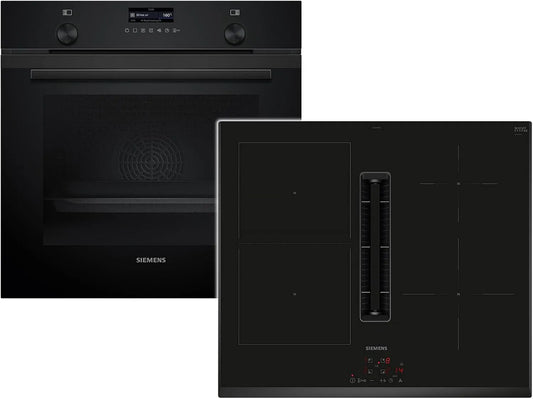 Siemens PQ526EA6BZ HB279GBB3 Backofen, Edelstahl, Schwarz, Siemens PQ526EA6BZ Set Pyrolyse Backofen Deep Black Inox HB279GBB3 +