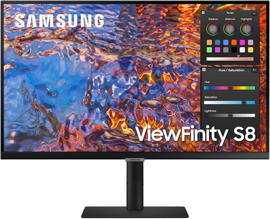 Samsung S8UP DCI-P3-Farbraumabdeckung Monitor, 27 Zoll, 5 ms, 60 Hz, 4K UHD, IPS-Panel, USB, 98% für Grafikdesign, Pivot