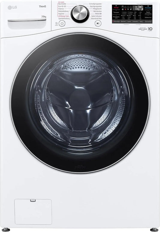 LG F0WVT202 55x Waschmaschine, 60 x 55x 85 cm, 20 kg, Energieklasse B, Dampf, Glas, Weiß, Klasse B, Turbo Wash