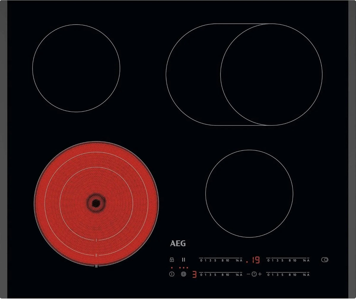 AEG TO64RA07FB Kochfeld, 60 cm, 4 Kochzonen, Timer, Kindersicherung, autark, DirectSlider-Bedienung - präzise Steuerung je Zone, Facetten-Design