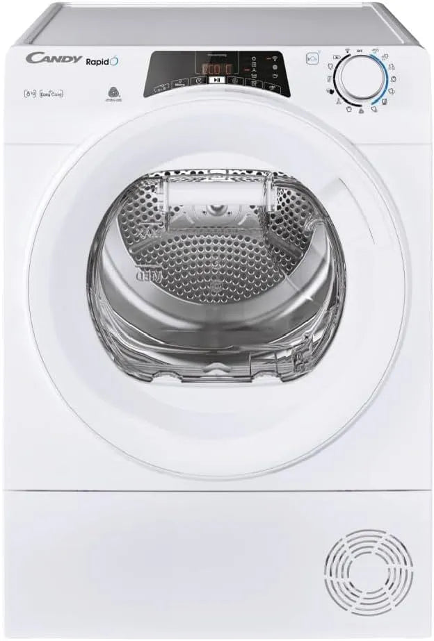 Candy H8A2TE-S Wäschetrockner, 8 kg, WLAN, Bluetooth, Candy RapidÓ ROE H8A2TE-S Wärmepumpentrockner, Easycase-Kondenswasserbehälter mit optischer