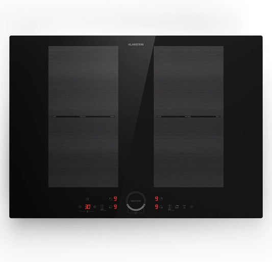 Klarstein Glaskeramikkochfeld, 4 Kochzonen, 7000 W, Touch-Bedienung, Timer, 7000W Induktionskochfeld mit 4 Platten, Glaskeramik Kochfeld