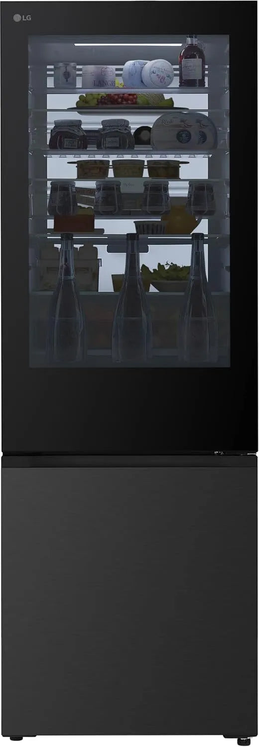 LG 465 L, Fit&Max Kühl-, Gefrierkombination, Energieklasse C, vollintegrierbar oder freistehend mit InstaView GBGW92GCEV, Total No Frost, Schwarz