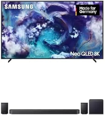 Samsung Serie 11 QN900F Smart TV, 85 Zoll, Fernseher, QLED, 4-Kanal-Soundbar mit kabellosem 8'-Dual-Subwoofer & 4, 2-Kanal-Rücklautsprecher, 214 cm