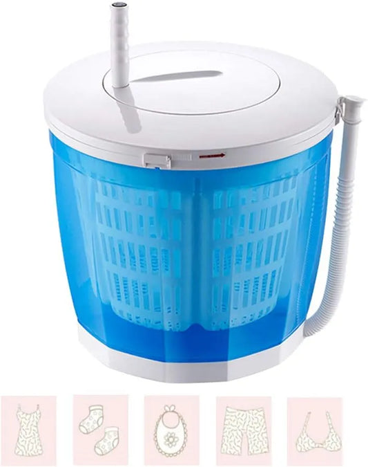 Waschmaschine, tragbar, Kleiner halbautomatischer Desktop-Gemüsewaschkorb, manueller Dehydrator mit klappbarem Griff und abnehmbarem Abflusskorb