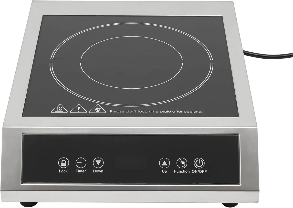 Induktionskochfeld, 35x28cm, 3500 W, Induktionsplatte, Touch-Bedienung, Timer, Kindersicherung, 2 Temperaturzonen, Edelstahl, 3500W Kochfeld Induktion