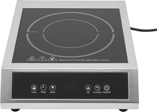 Induktionskochfeld, 35x28cm, 3500 W, Induktionsplatte, Touch-Bedienung, Timer, Kindersicherung, 2 Temperaturzonen, Edelstahl, 3500W Kochfeld Induktion