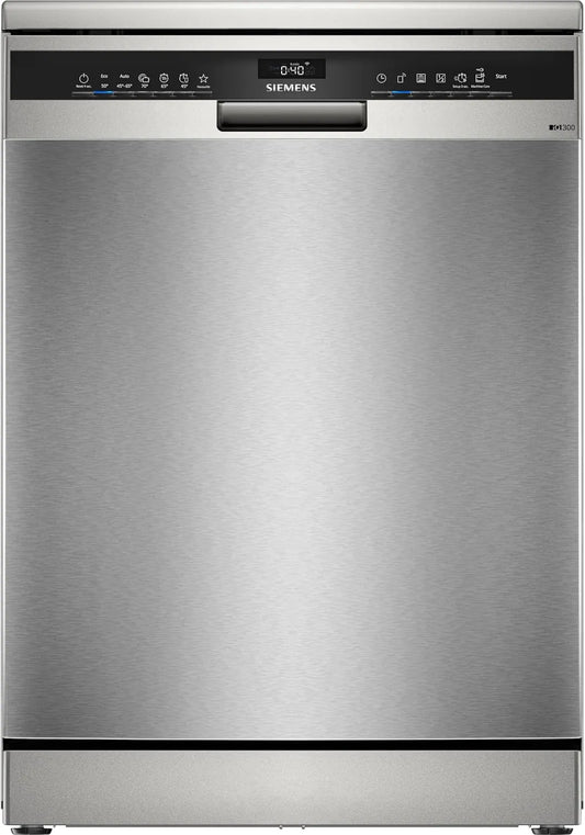 Siemens iQ300 SN23EI03KE Geschirrspüler, 60 cm, aquaStop, Besteckkorb, freistehend, leise, Edelstahl, Silber, Silver Inox, 60 cm breit