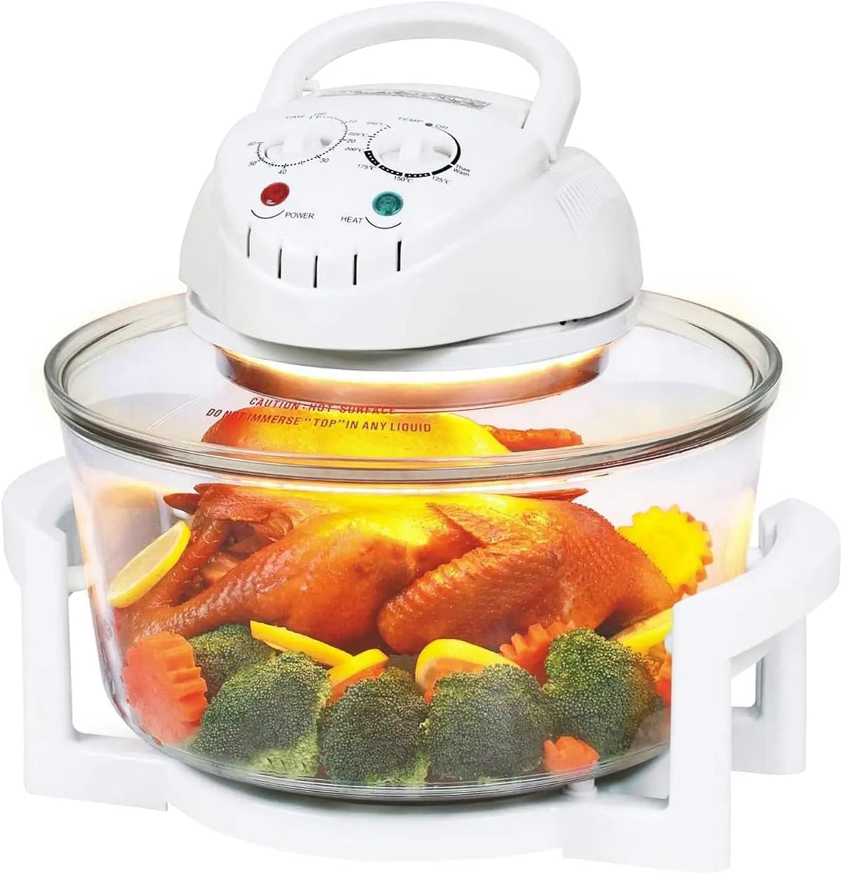Backofen, 17 L, 1400 W, Heißluftofen & Konvektionsofen 1400W mit Erweiterungsring, Youyijia Halogenofen 17L