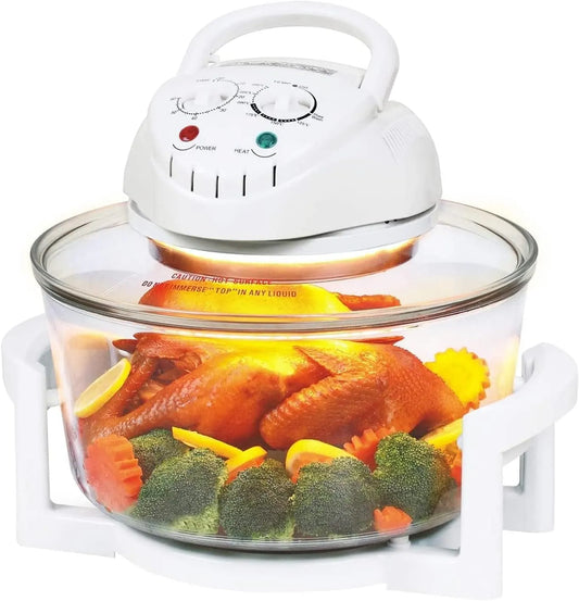 Backofen, 17 L, 1400 W, Heißluftofen & Konvektionsofen 1400W mit Erweiterungsring, Youyijia Halogenofen 17L
