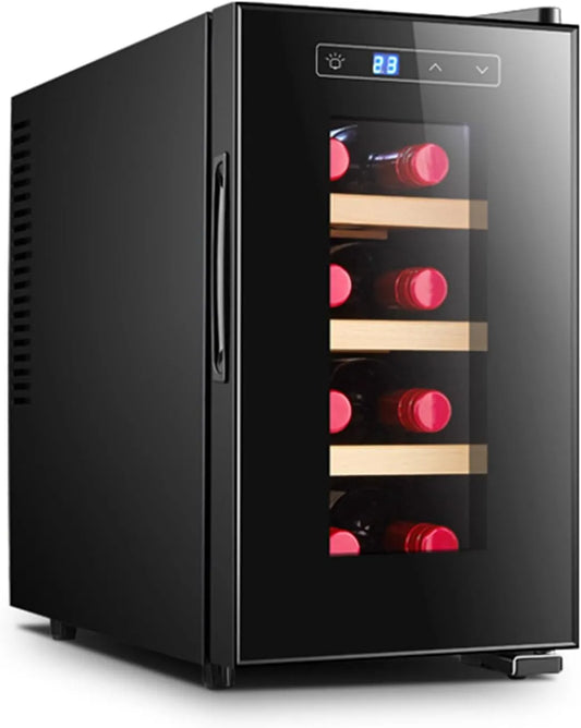 Weinkühlschrank, 8 Flaschen, 8 bis 18 °C, Thermostat, Thermostatisch Geregelt, Kompakter Mini-Weinkühlschrank
